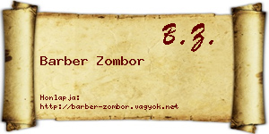 Barber Zombor névjegykártya